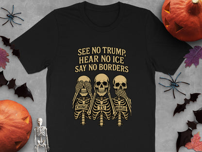 No Trump No ICE No Borders Halloween Shirt product