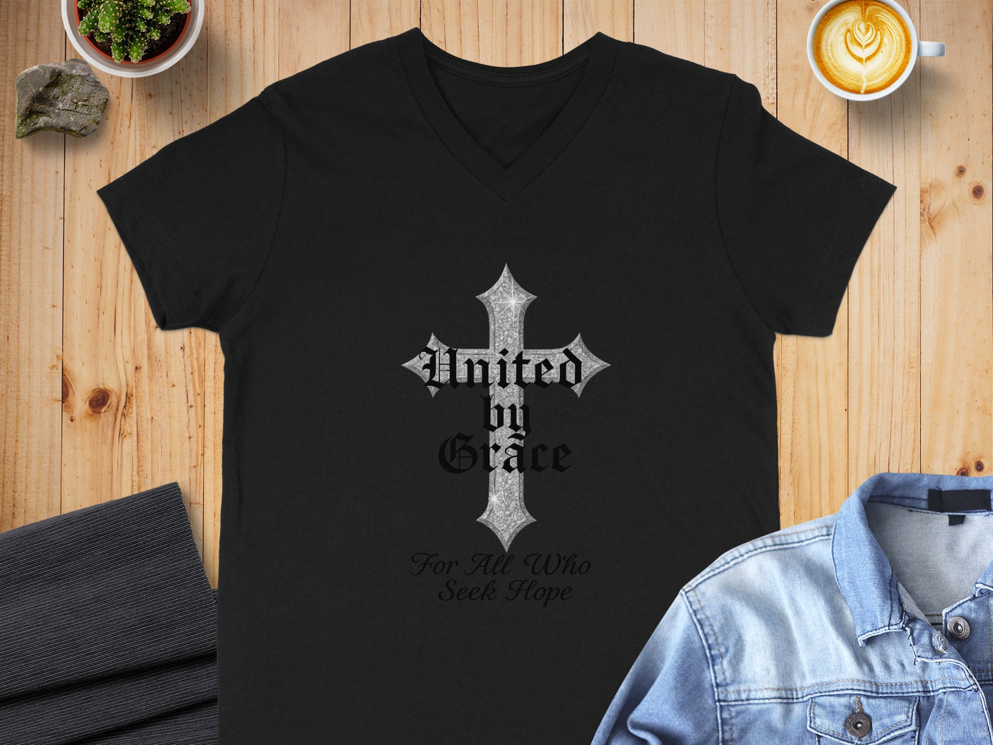 United by Grace Cross For All Who Seek Hope T-Shirt