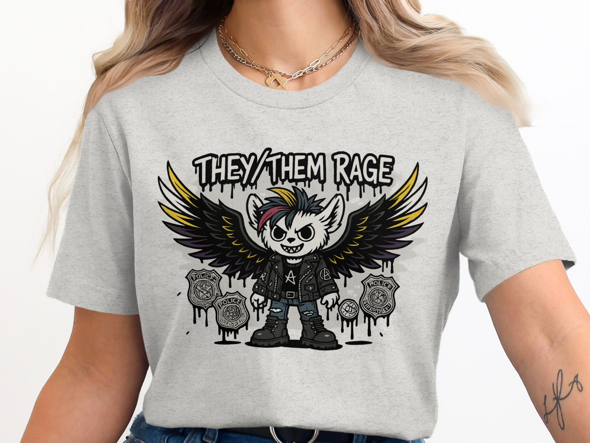 They Them Rage Graphic Tee Shirt Product