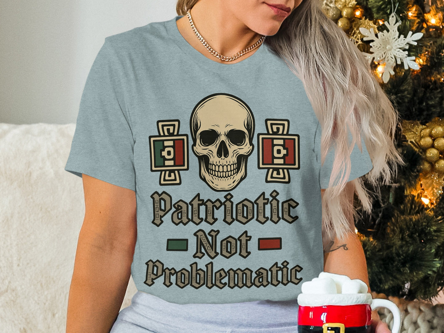 Patriotic Not Problematic Skull Graphic Tee