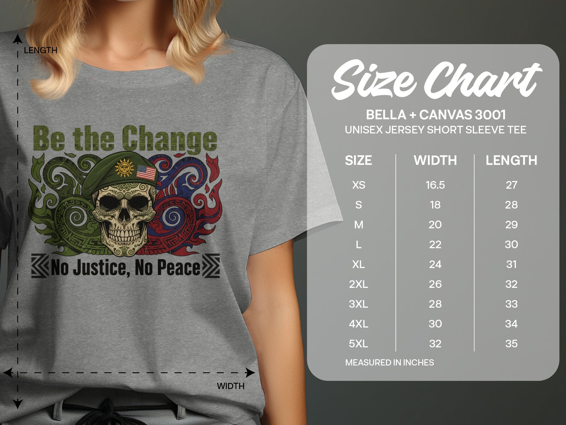 Be the Change No Justice No Peace unisex jersey tee