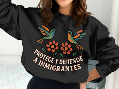 Protege y Defiende a Inmigrantes Statement Sweatshirt