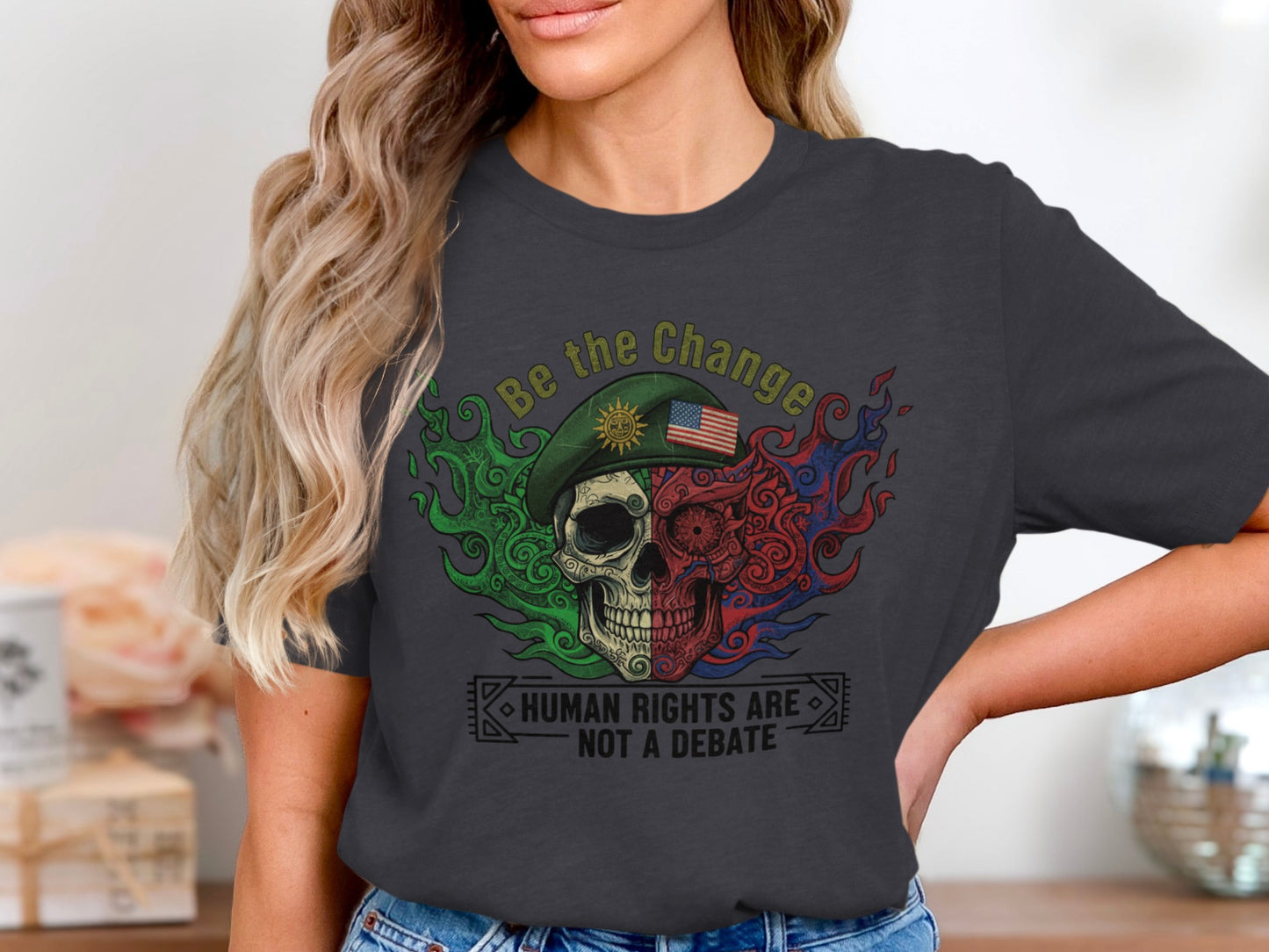 Graphic Be the Change Human Rights Are Not a Debate Shirt