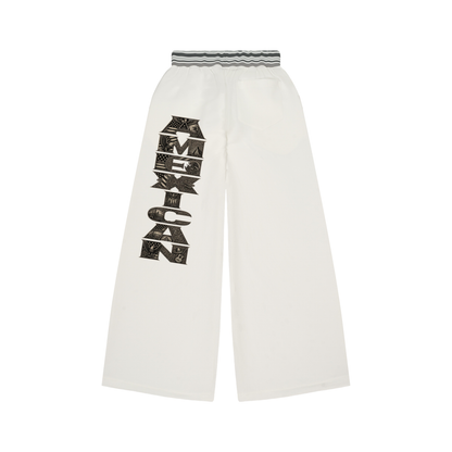Striped Waist Wide Leg Pants