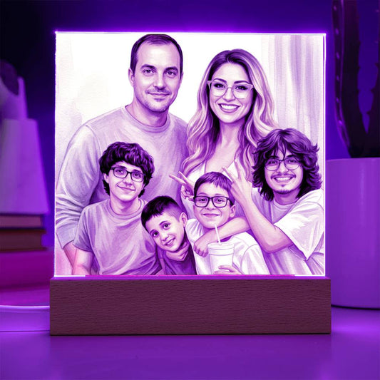 Acrylic Square Plaque Custom Add Your Images Photos Including your family pets.