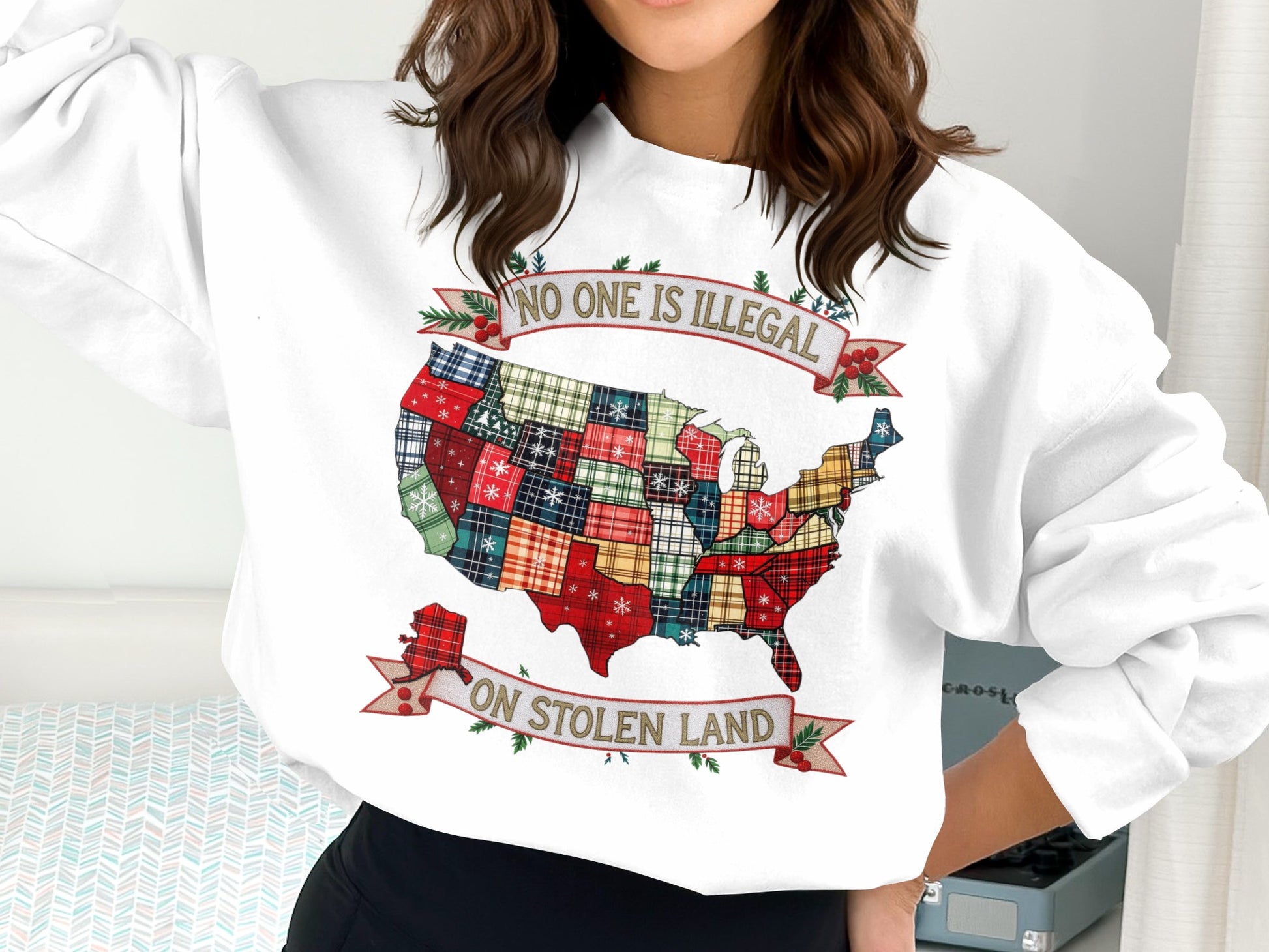 No One Is Illegal On Stolen Land Sweatshirt