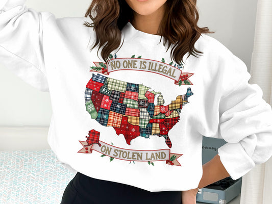 No One Is Illegal On Stolen Land Sweatshirt