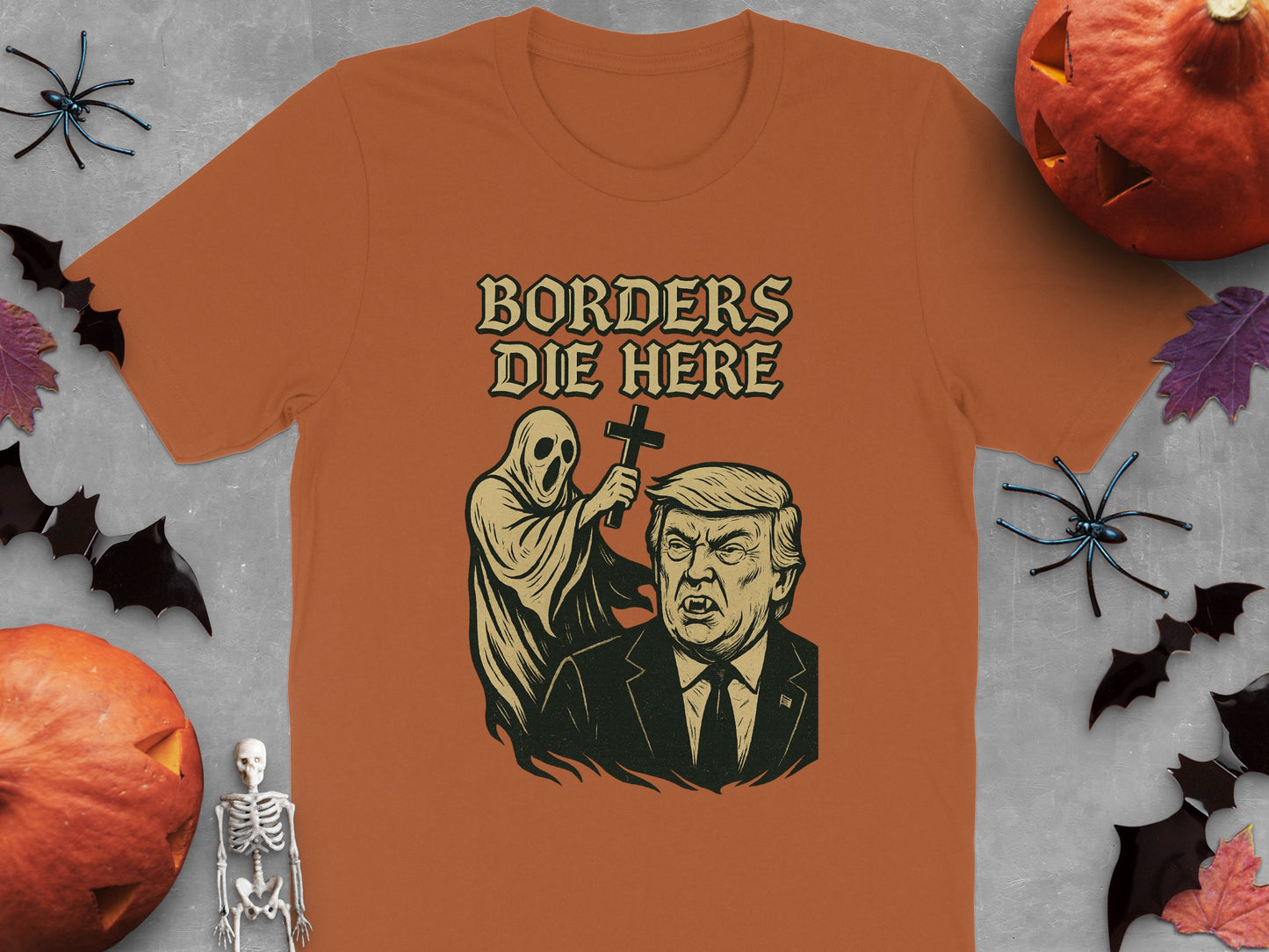Borders Die Here Ghost Trump Graphic T-Shirt product type