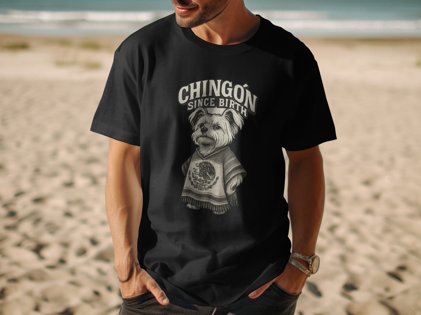 Chingón Since Birth Graphic Tee Beach product type
