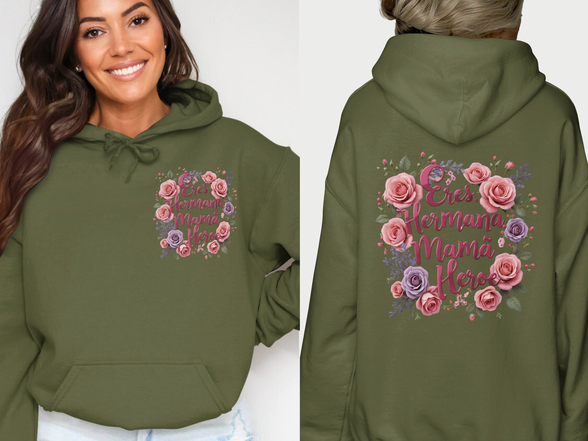 Inspirational Eres Hermana Mama Hero Hoodie product