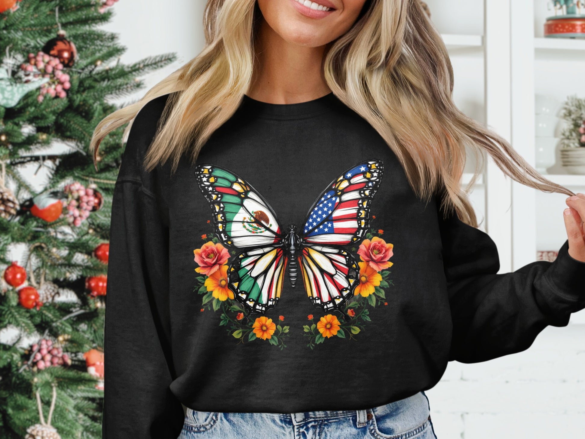 Unique Multinational Butterfly Design Pullover product type