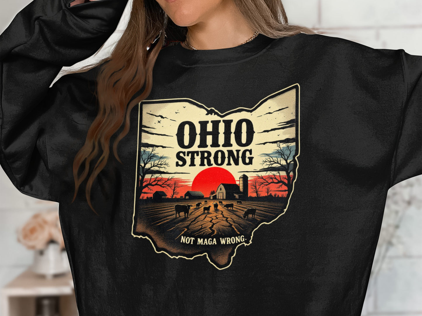 Ohio Strong Sunset Scene Graphic Sweatshirt