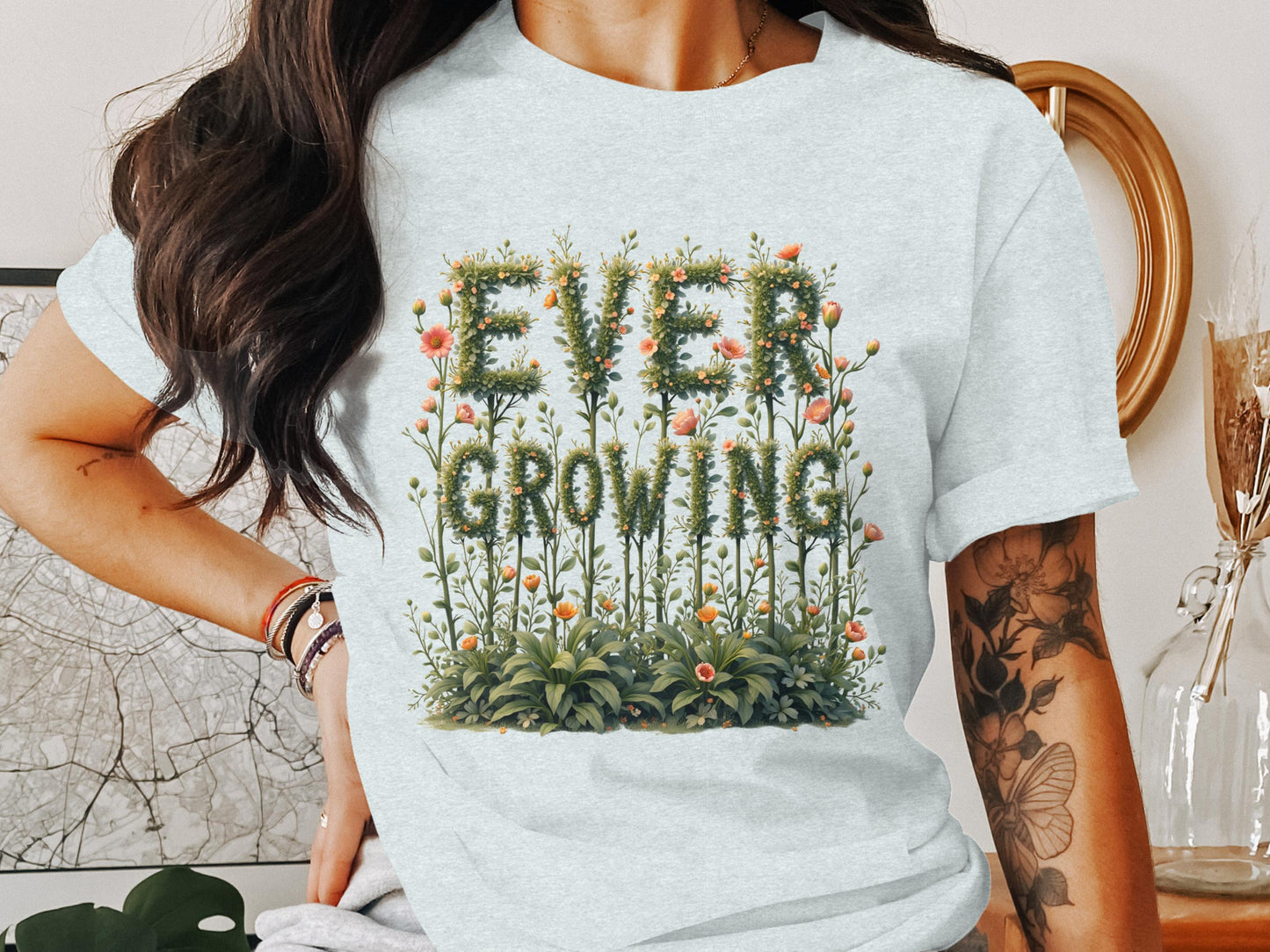 Ever Growing T-shirt with Botanical Art product type