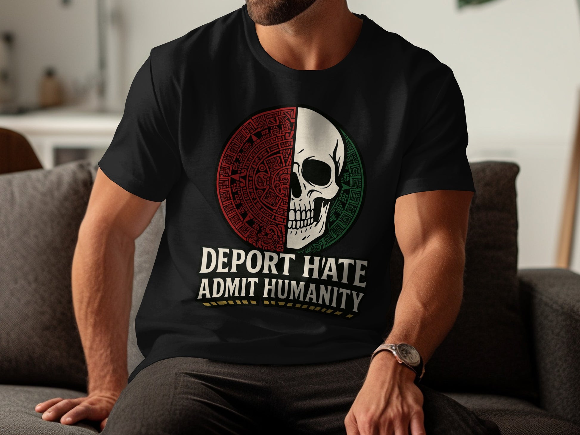 Deport Hate Admit Humanity Skull Graphic T-shirt product
