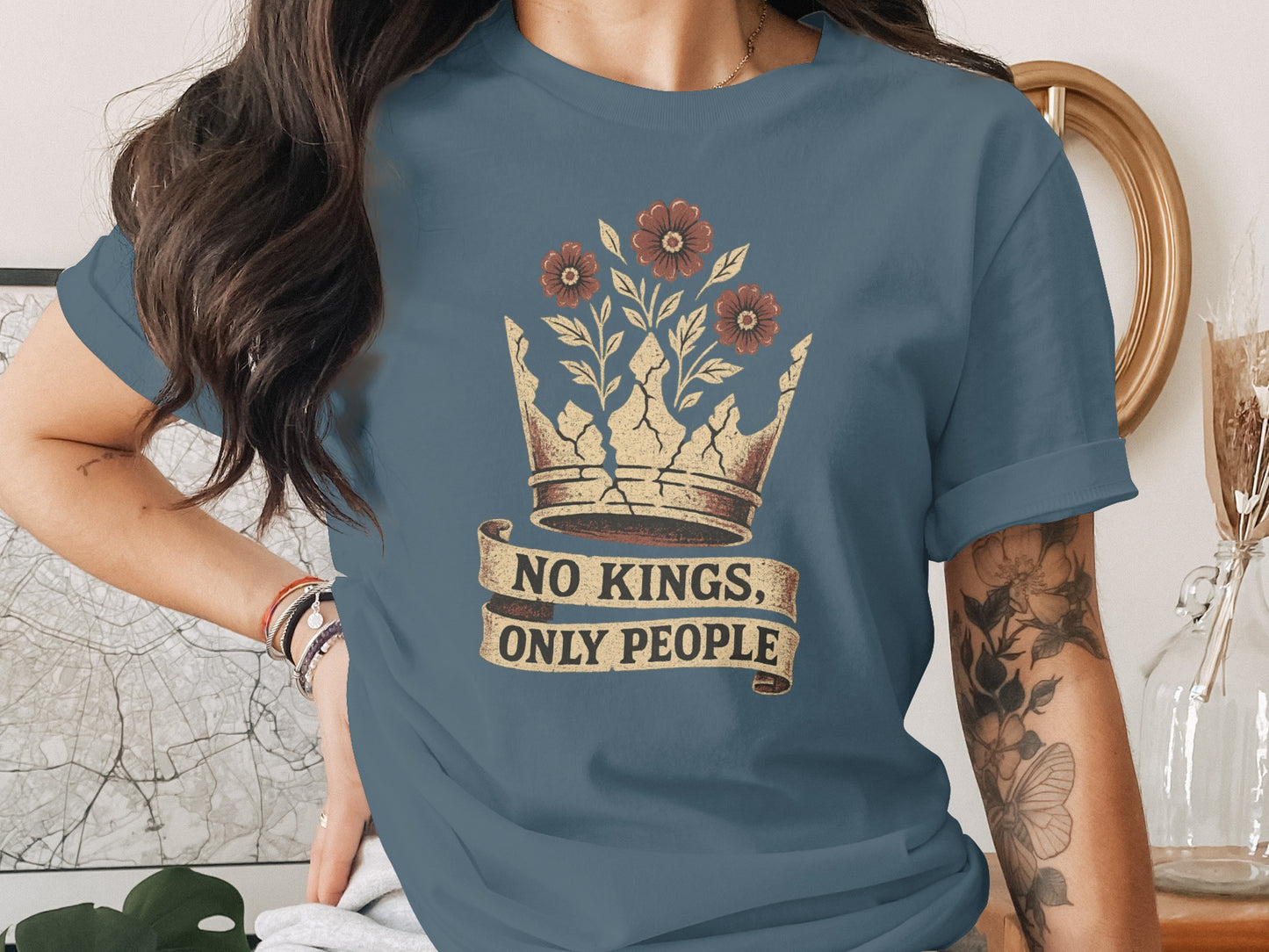 Floral Crown No Kings Only People Graphic T-Shirt product type