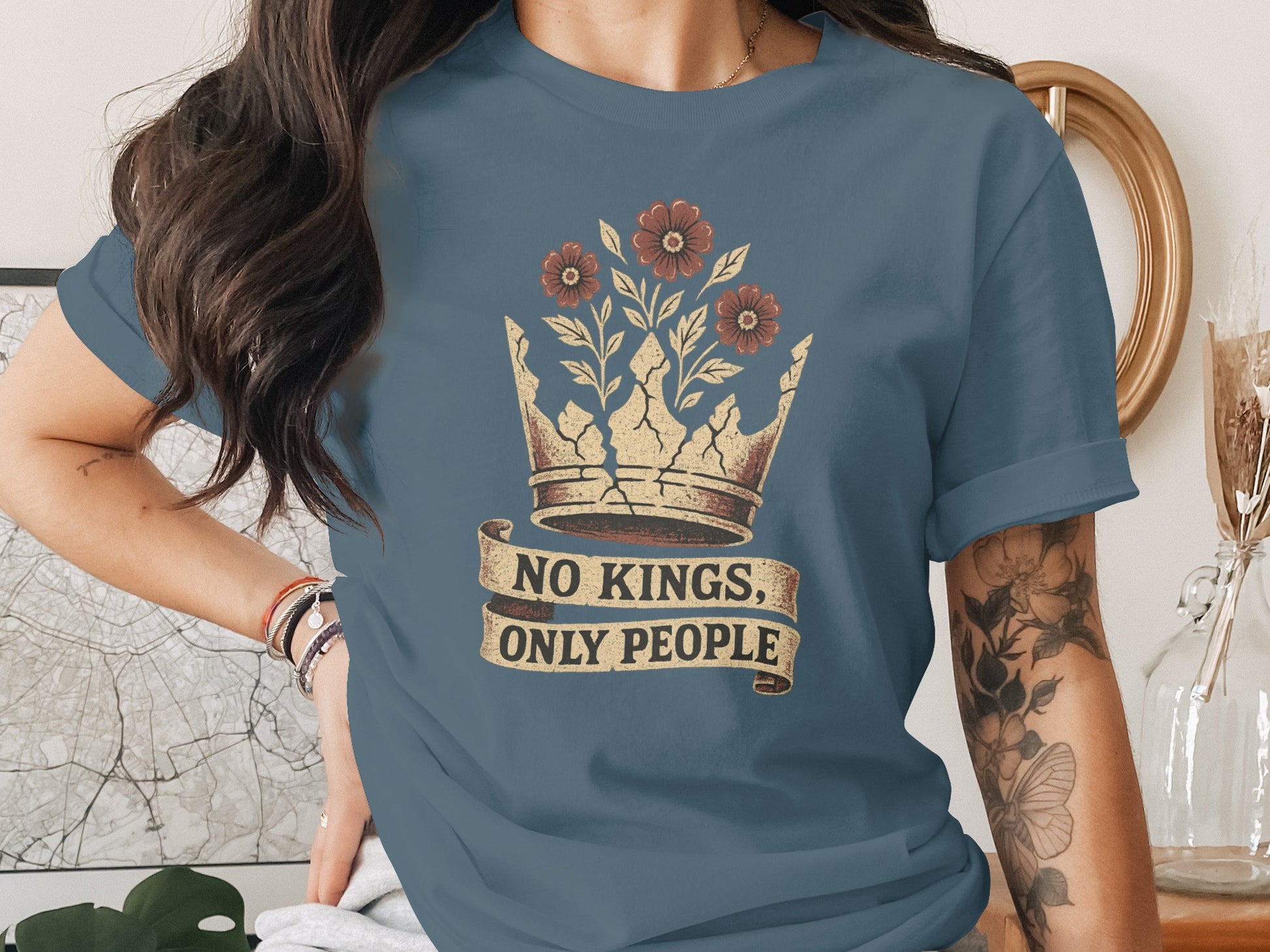 Floral Crown No Kings Only People Graphic T-Shirt product type