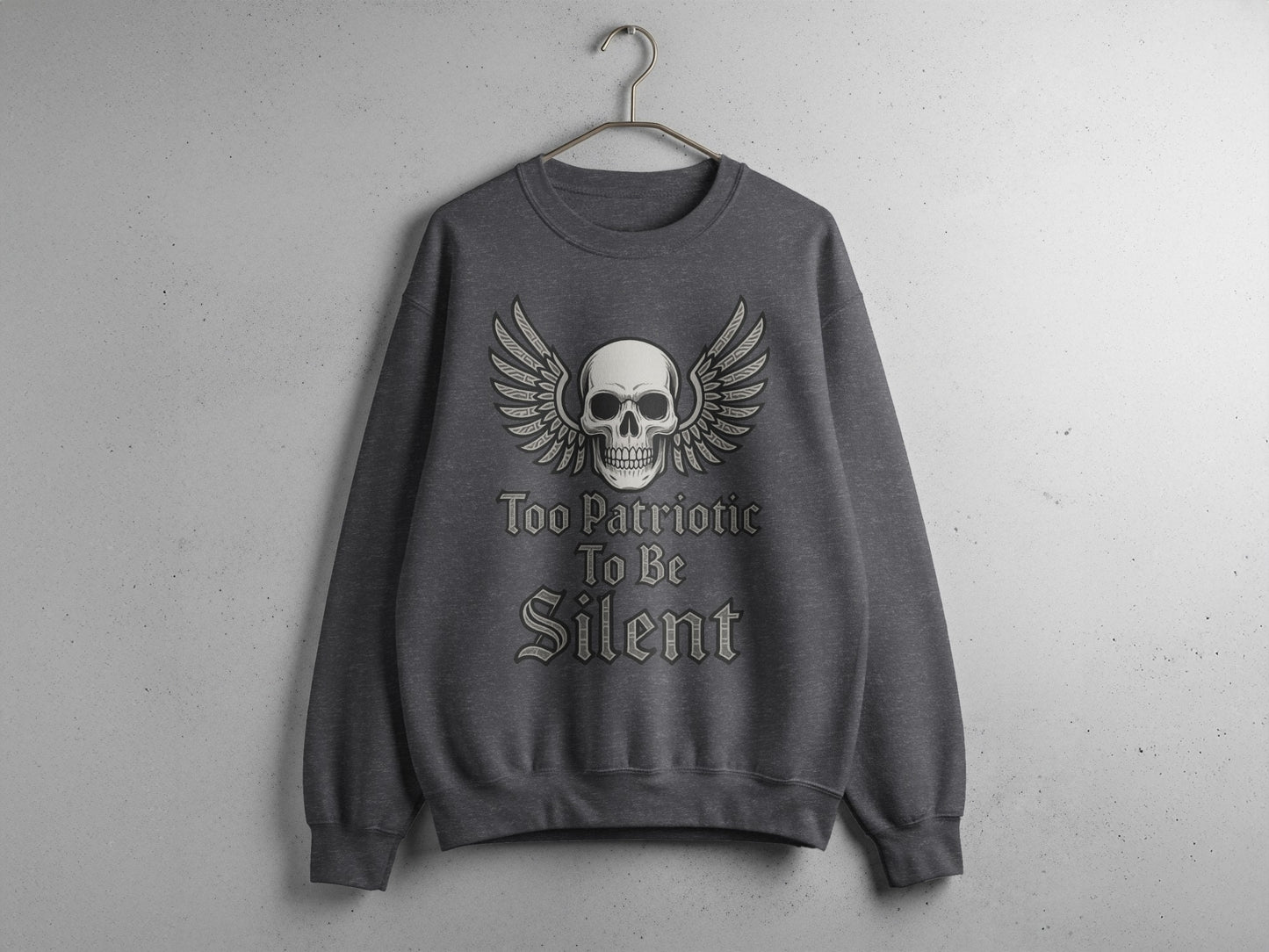 Too Patriotic To Be Silent Skull Graphic Sweatshirt