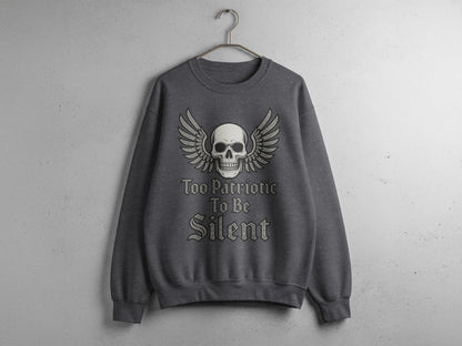 Too Patriotic To Be Silent Skull Graphic Sweatshirt