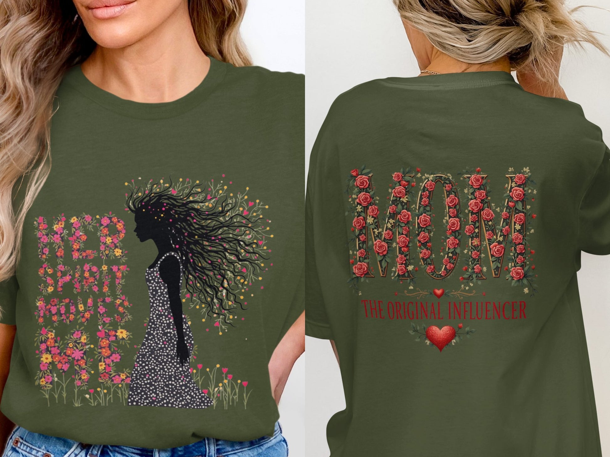 Her Spirit Moves Me and Mom Influencer T-shirt