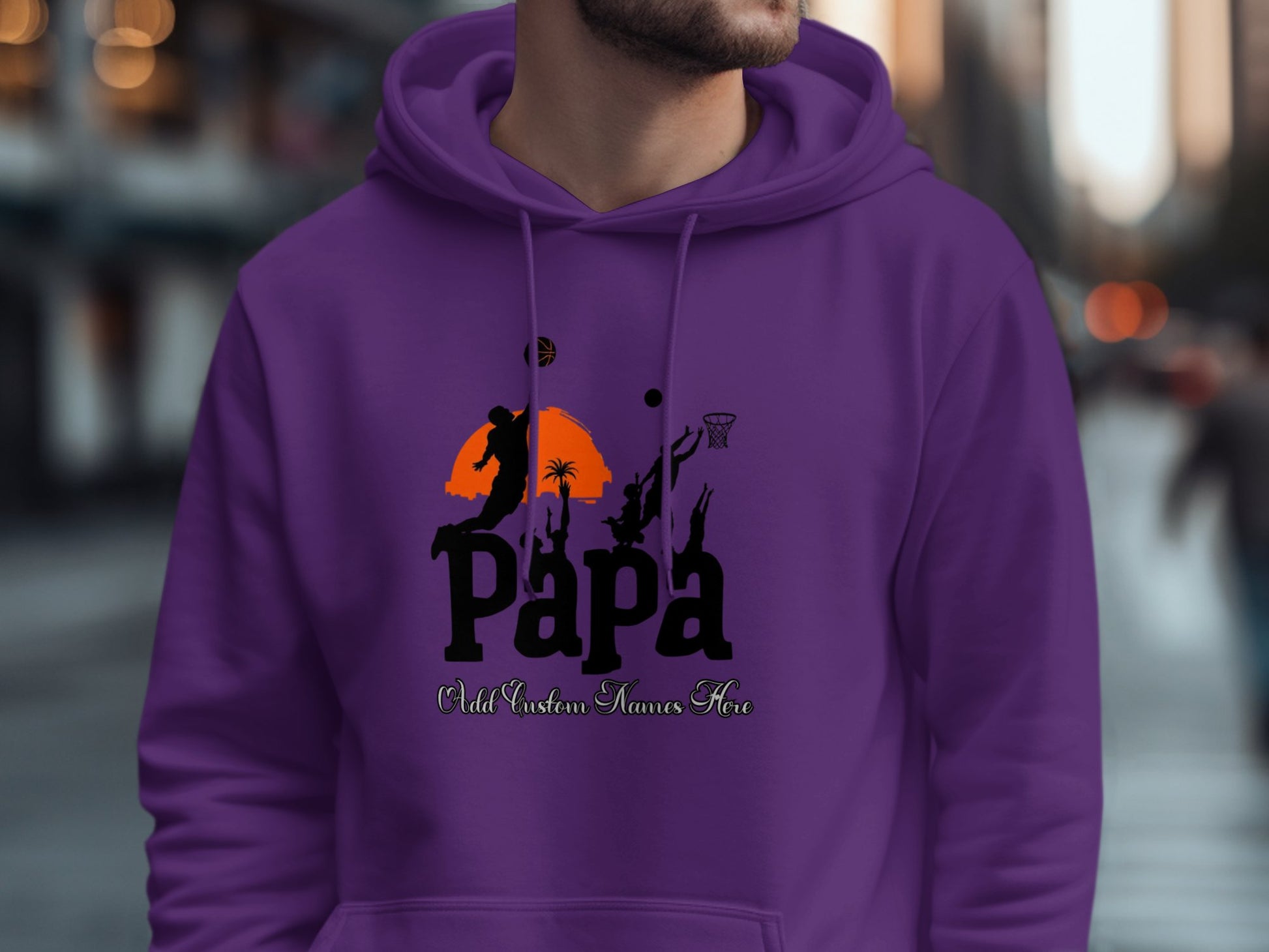 Custom Papa Hoodie with Basketball Design product