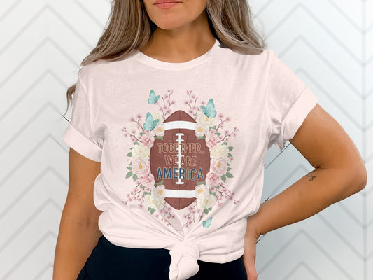 Together We Are America Floral Football Shirt