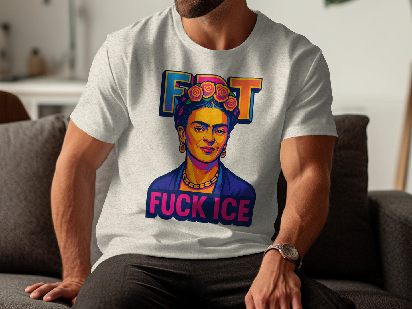 Frida Art Icon with Message Graphic Novelty Shirt product type