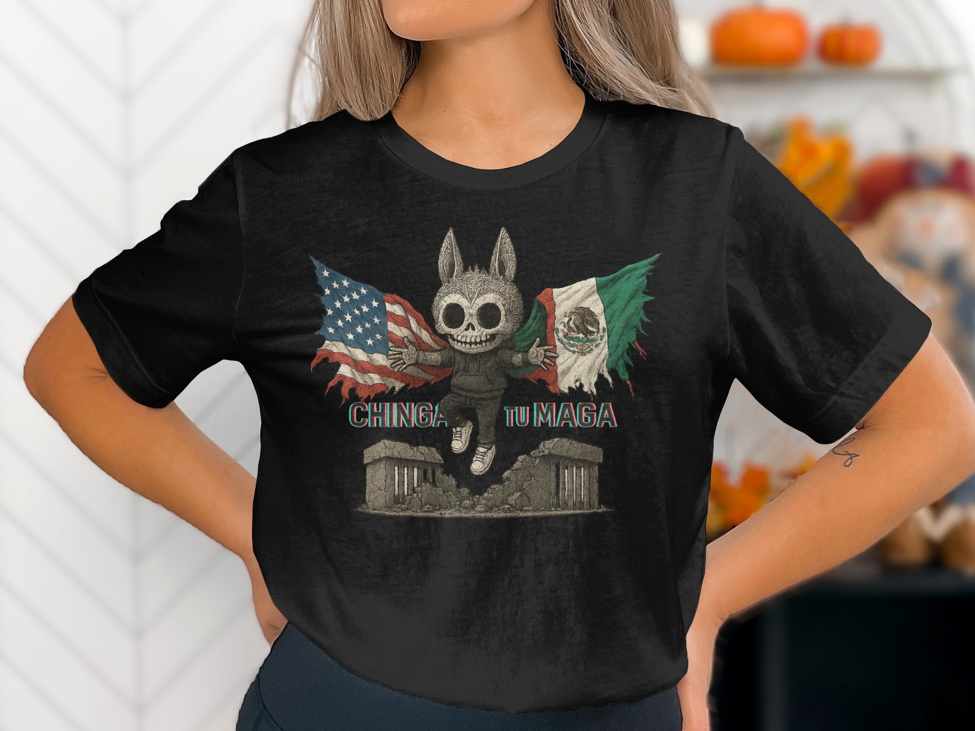 Chinga Tu Maga Skull Character Graphic Tee product type