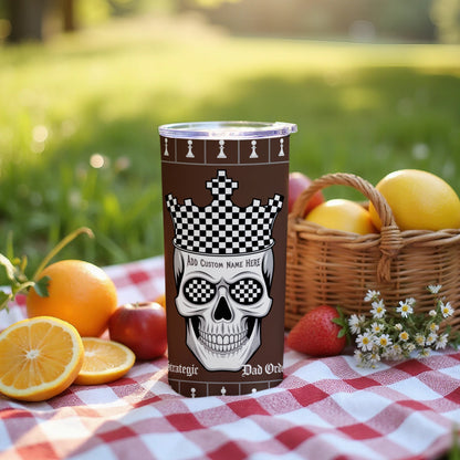 Strategic Dad Order Skull Chessboard Custom Tumbler product