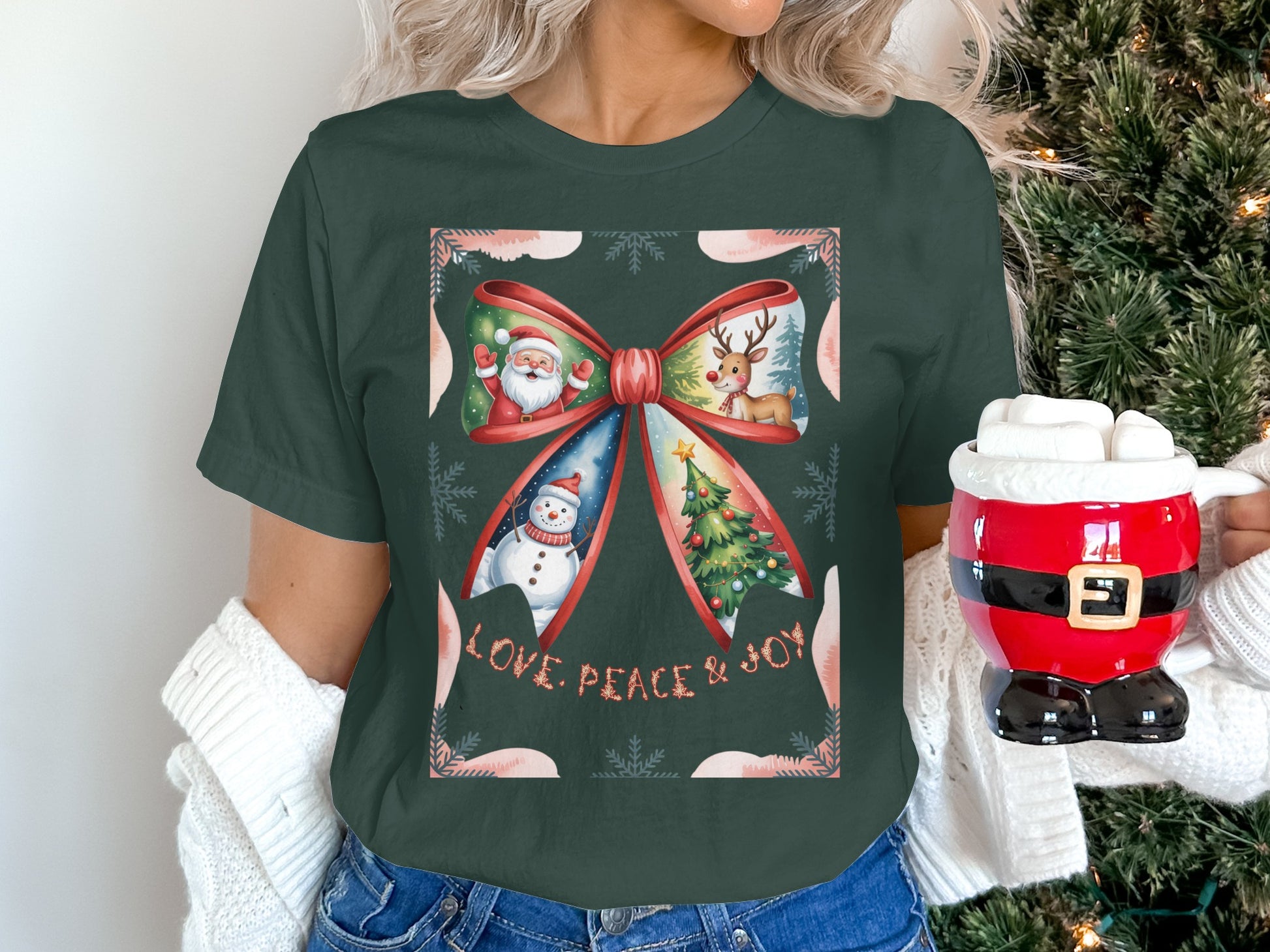 Love Peace Joy Christmas Graphic Tee