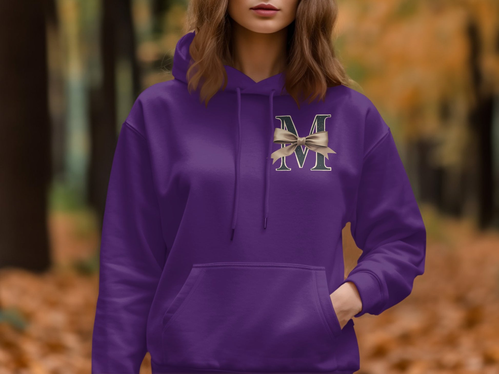 Purple Hoodie with Stylish M Logo Design product type