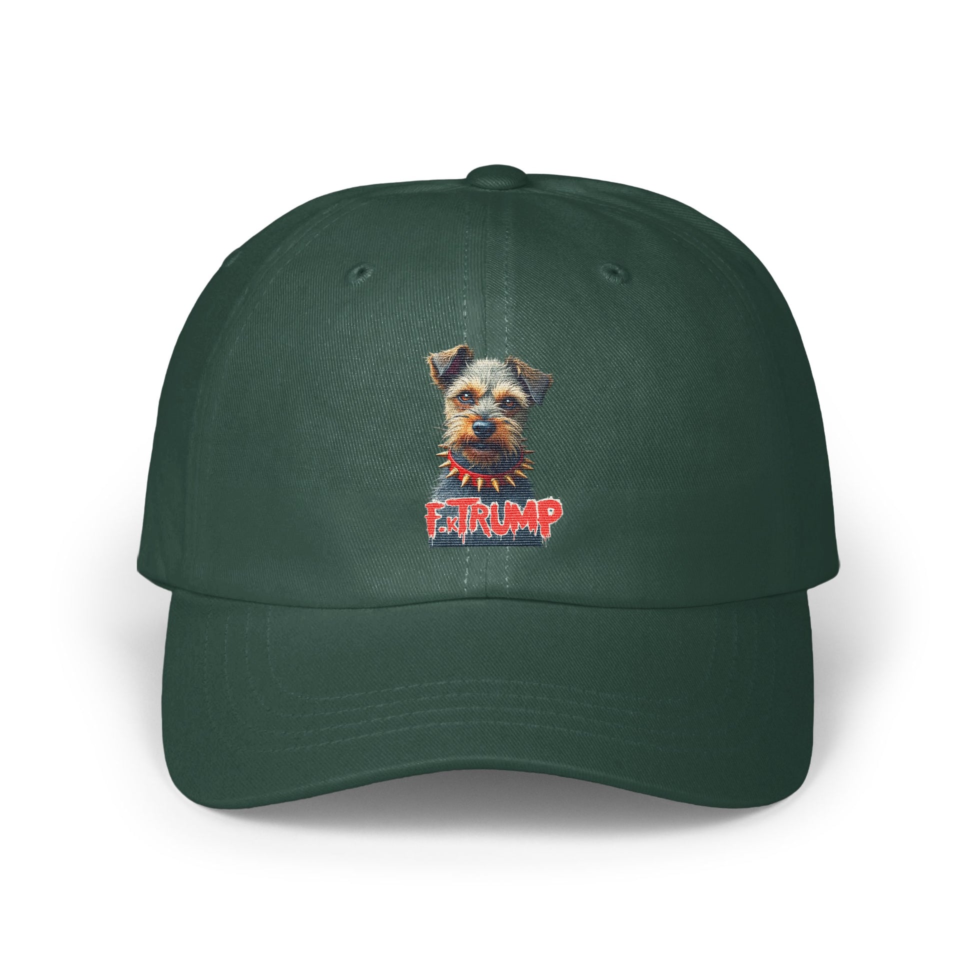 Cute Dog Embroidered Green Hat for Pet Lovers product