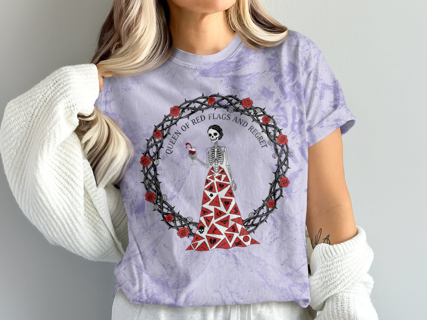 Queen of Red Flags and Regret Graphic T-shirt
