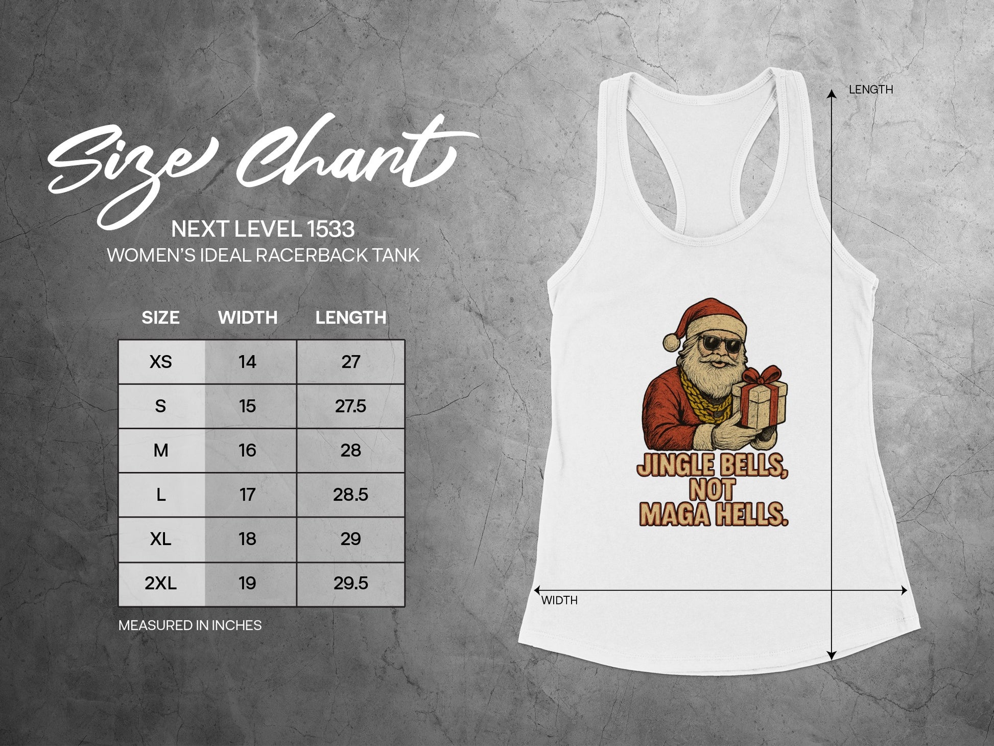 Jingle Bells Not Maga Hells Tank Top Women's Ideal Racerback