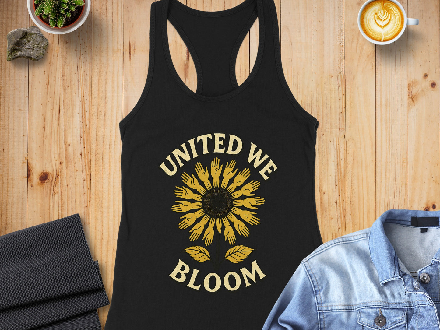 United We Bloom Sunflower Tank Top Fashion Statement