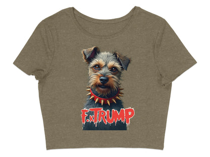 F. TRUMP Dog Graphic Short Sleeve Crop Top product