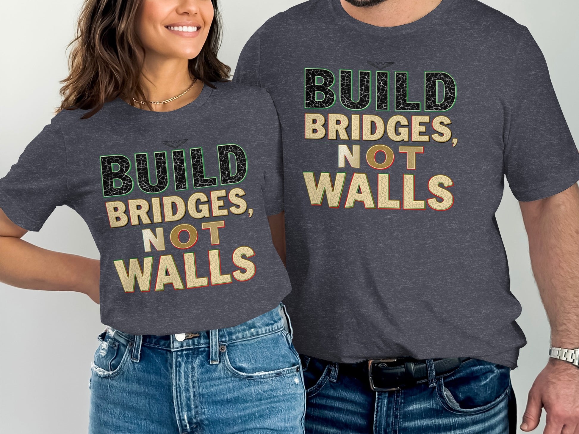 Build Bridges Not Walls Graphic Tee Shirt product type