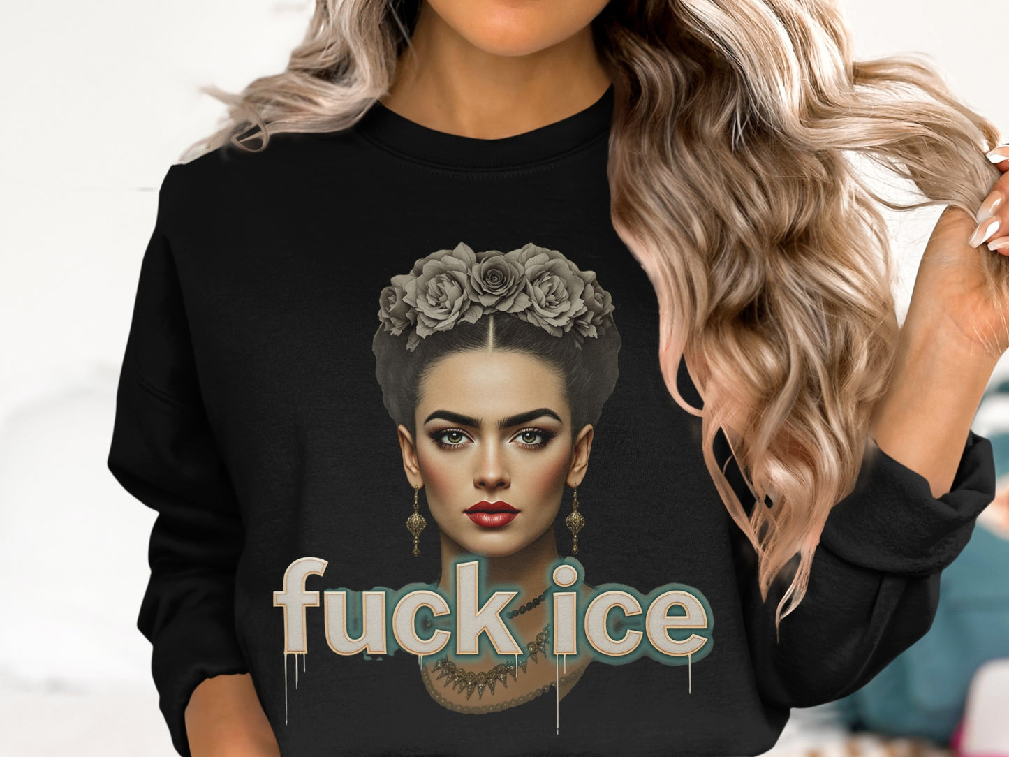 Bold Statement Sweatshirt with Artistic Portrait
