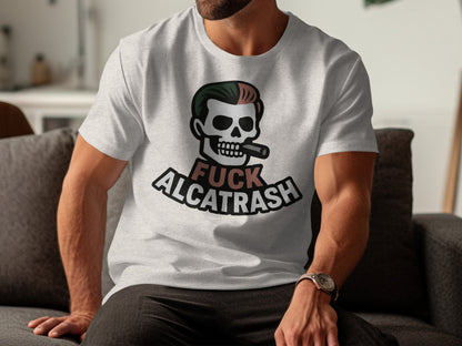 Bold Graphic Skull Design F*ck Alcatrash Shirt product