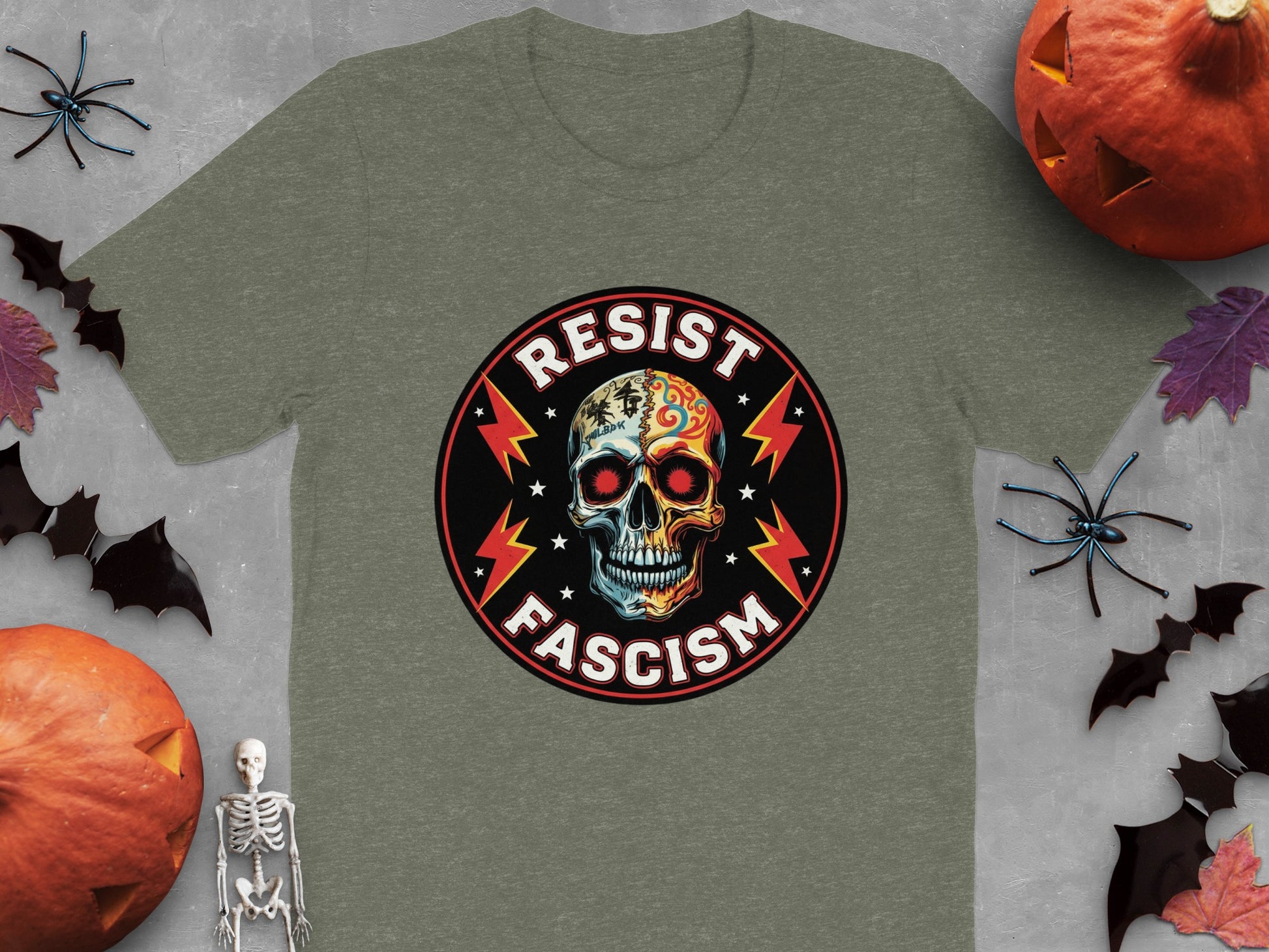 Resist Fascism Skull Design Halloween T-shirt product