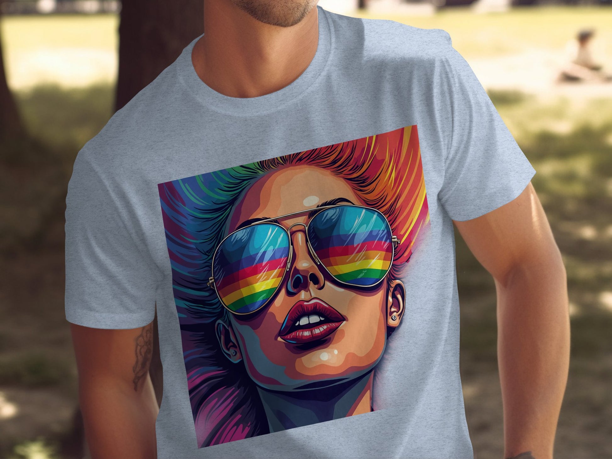 Vibrant Rainbow Sunglasses Graphic Artwork T-shirt product