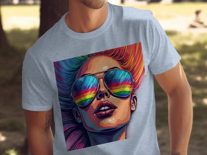 Vibrant Rainbow Sunglasses Graphic Artwork T-shirt product
