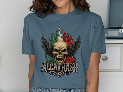 Alcatrash Skull with Wings Graphic Tee product