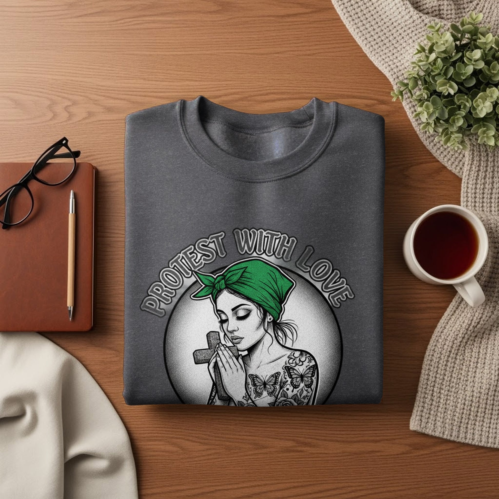 Protest With Love Graphic Sweatshirt Fashionable Apparel
