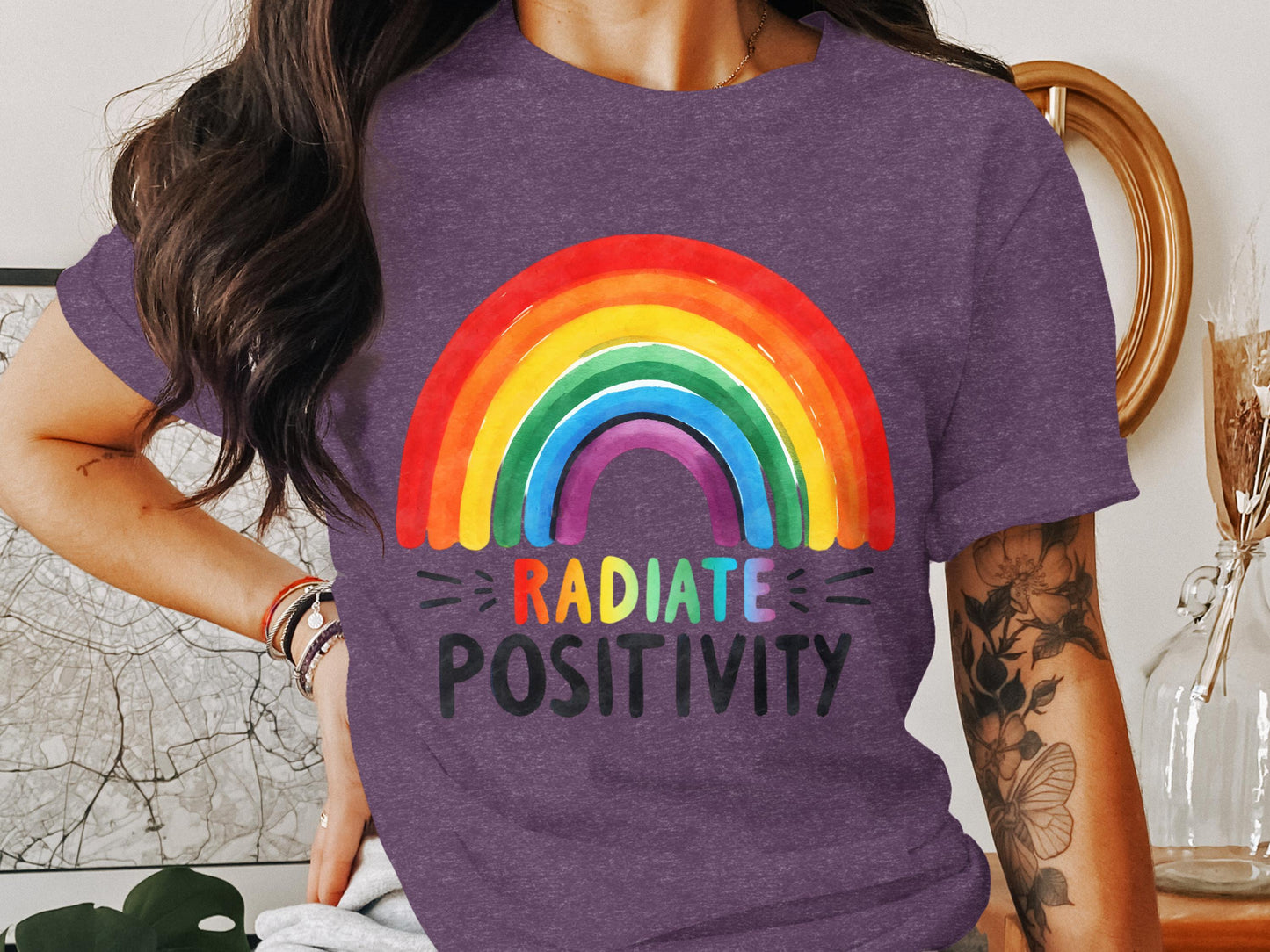 Radiate Positivity Rainbow Graphic T-Shirt product
