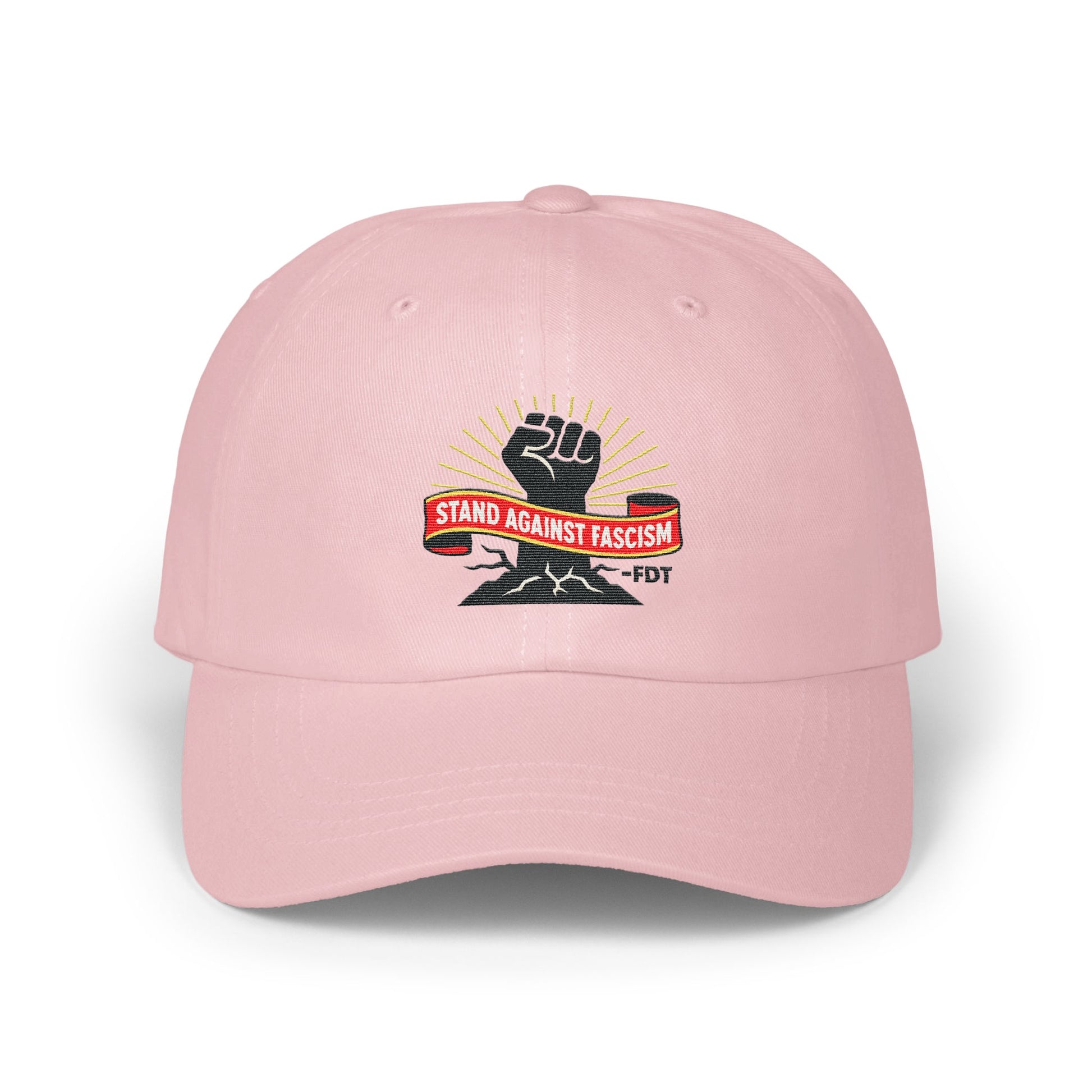 Stand Against Fascism Pink Embroidered Hat product