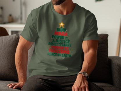 Christmas Tree Anti-Tyranny Peace on Earth T-Shirt