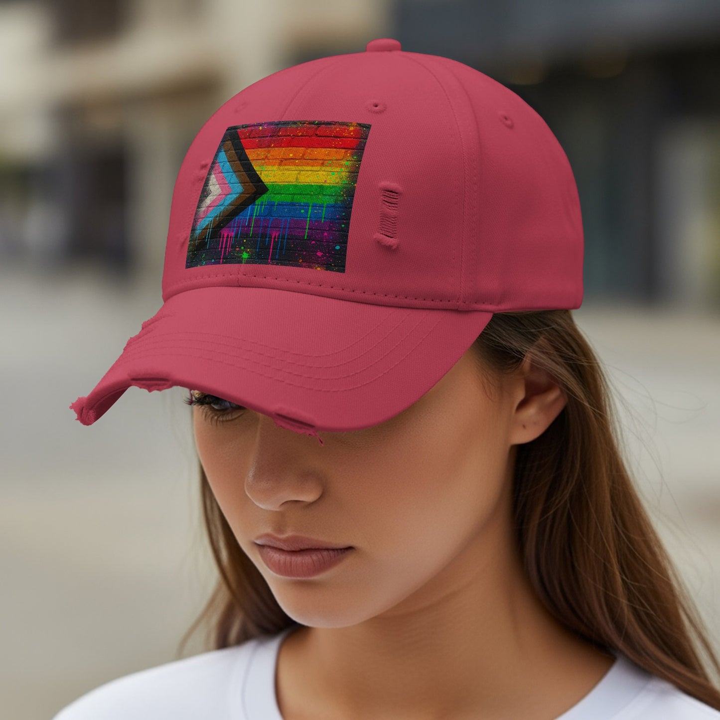 Vibrant Rainbow Abstract Art Design Baseball Cap product