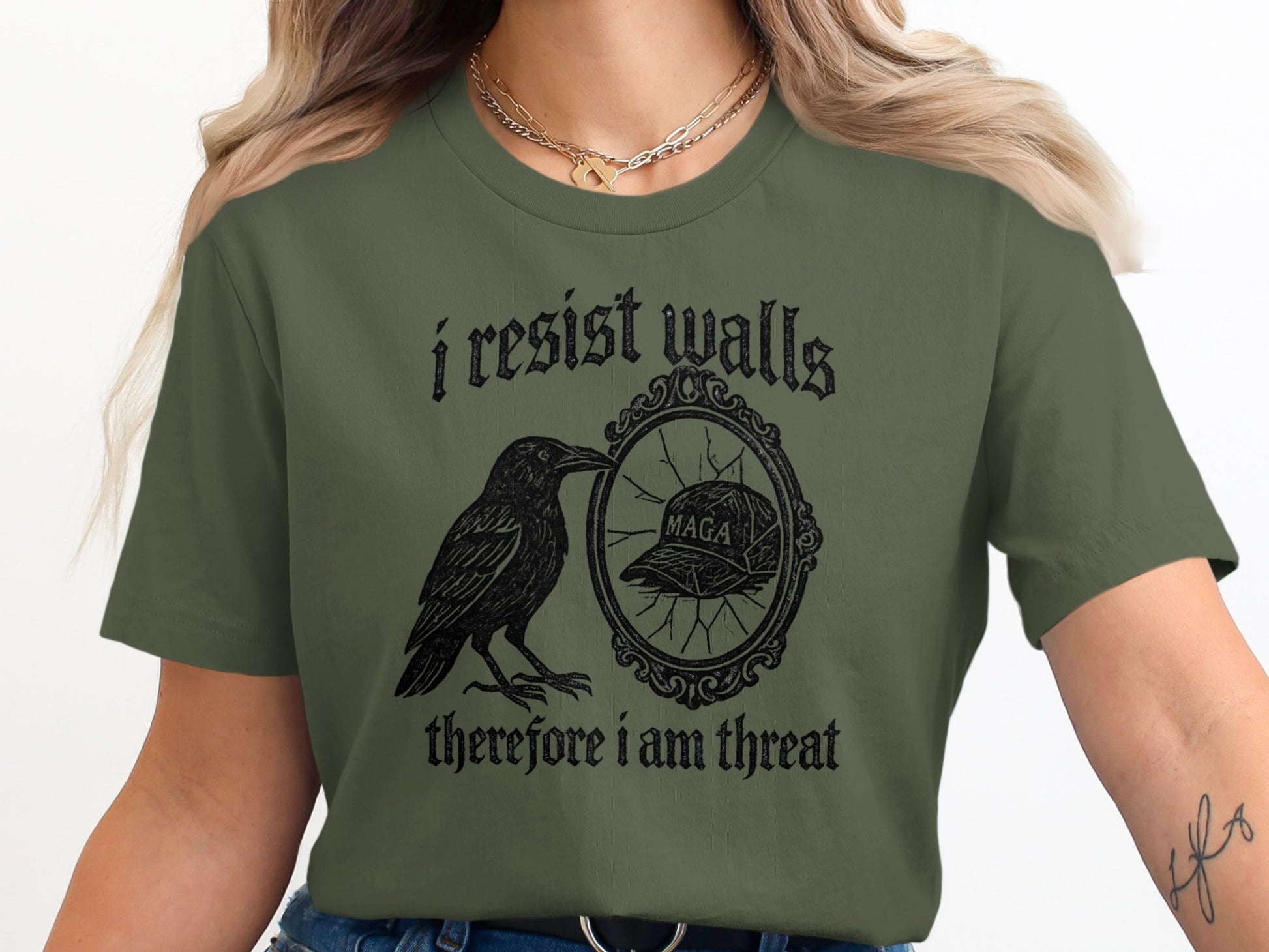 I Resist Walls Therefore I Am Threat T-shirt