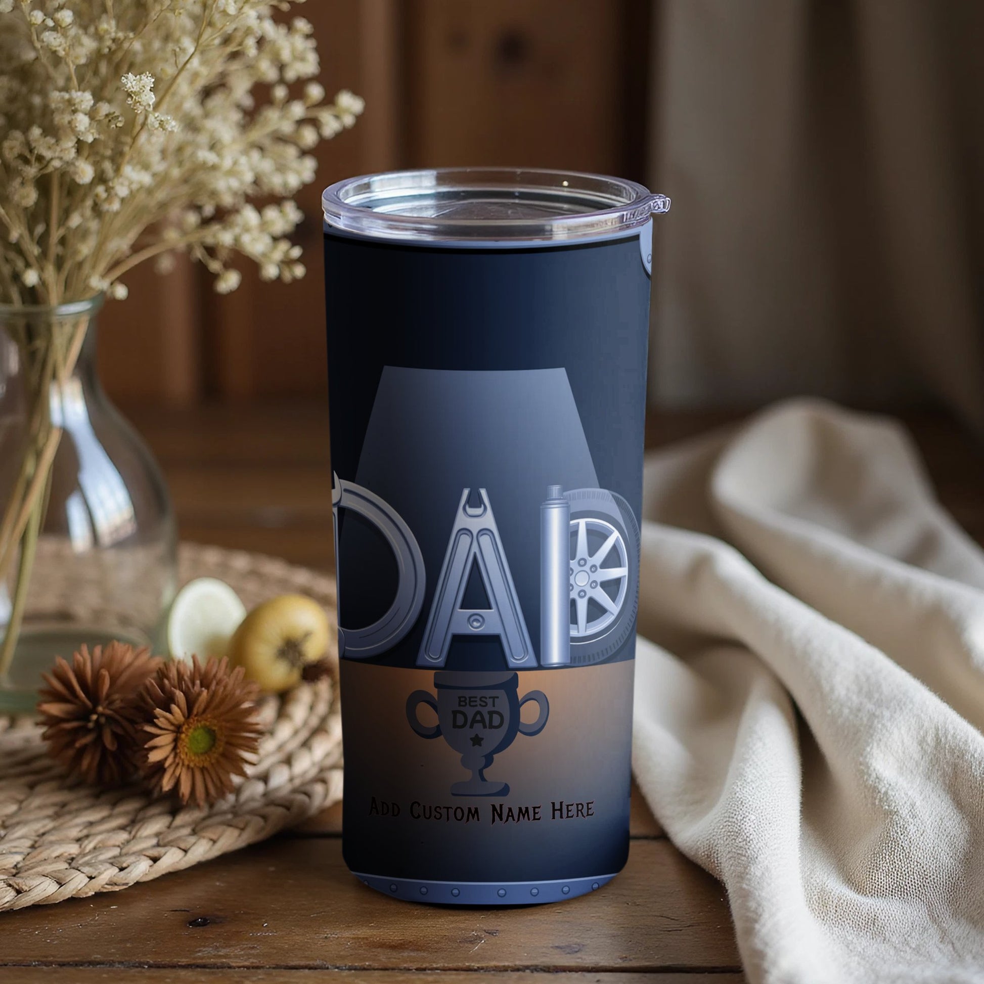 Best Dad Custom Tumbler Add Name Here Product