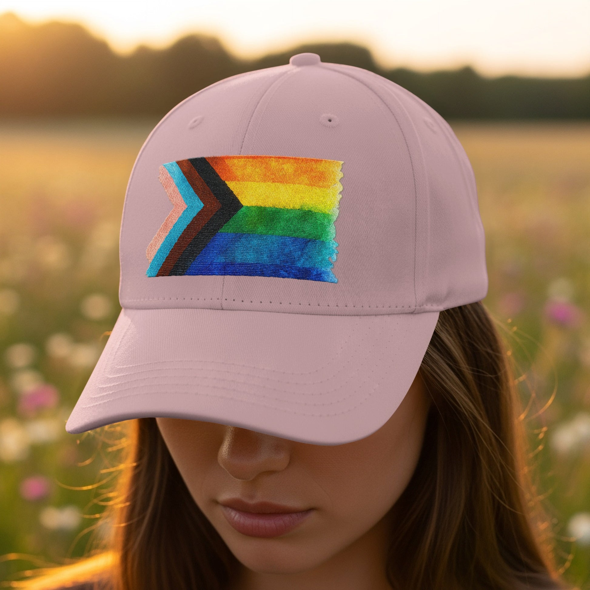 Vibrant Rainbow Flag Pink Hat Bold and Bright product type